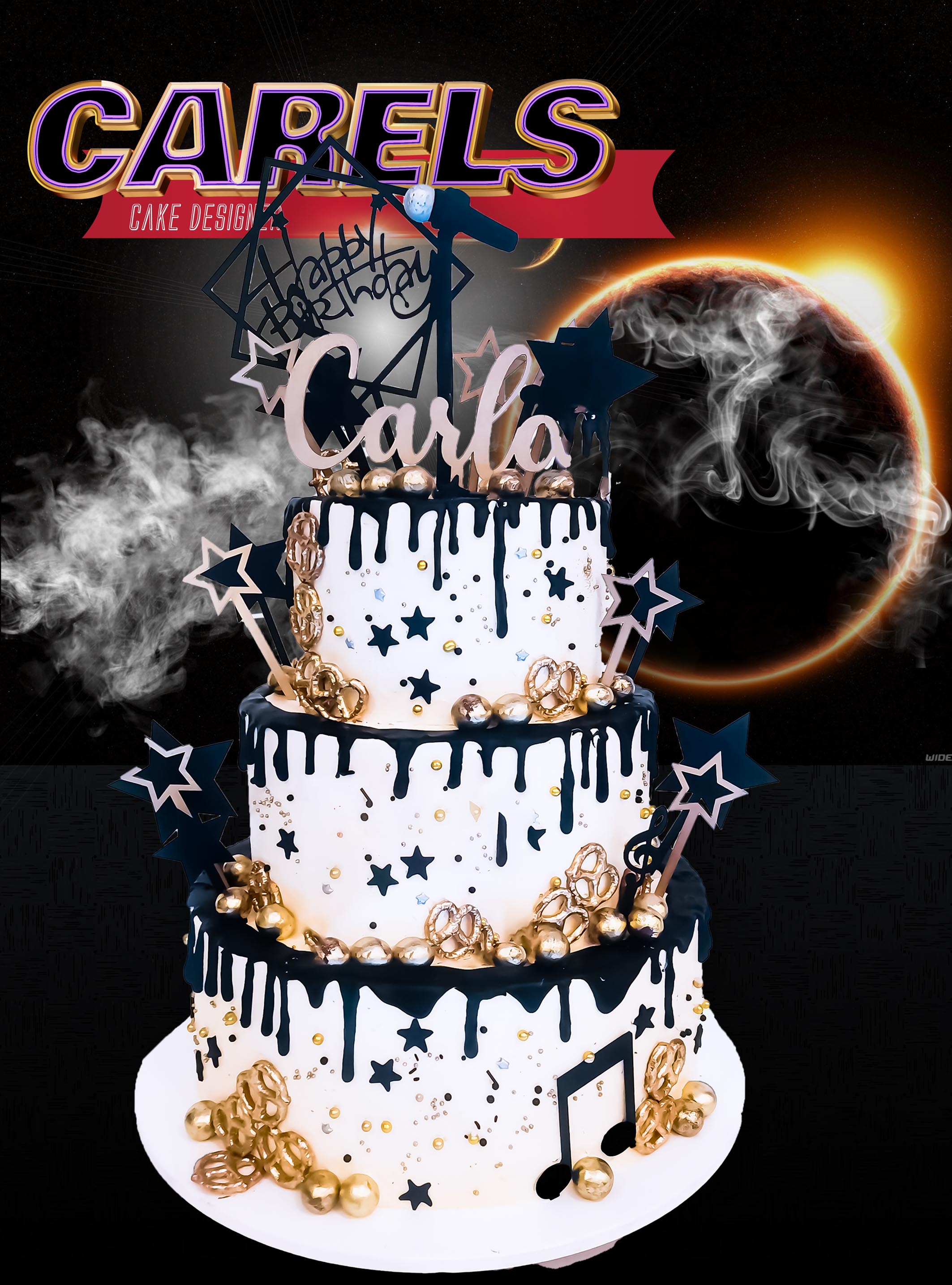 Pastel para 15 años,
 Pastel con micrófono
Pastel Karaoke
Carels