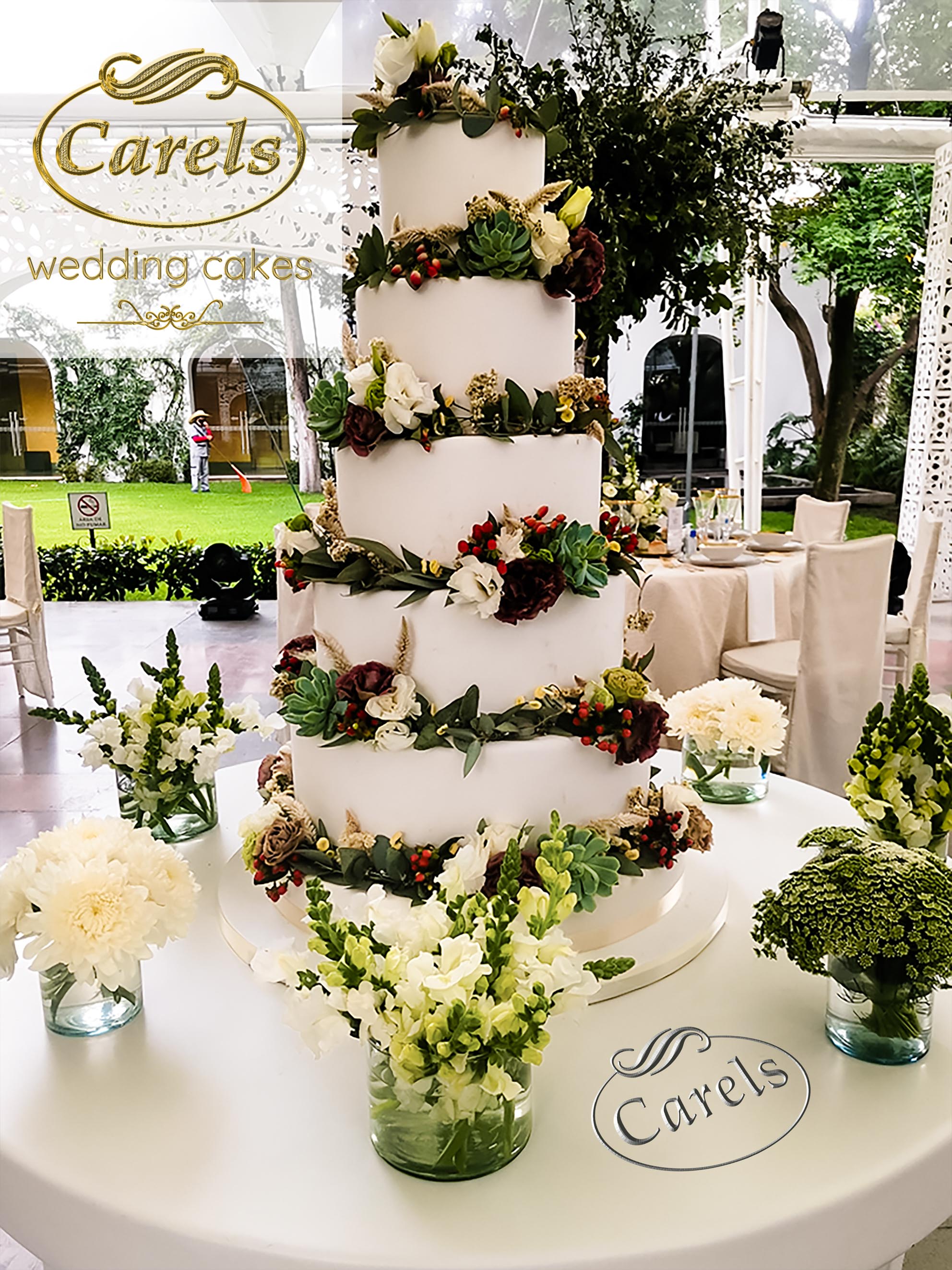 Pastel Boda,
Pastel con pisos falsos,
Pastel con pisos de utilería,
Carels