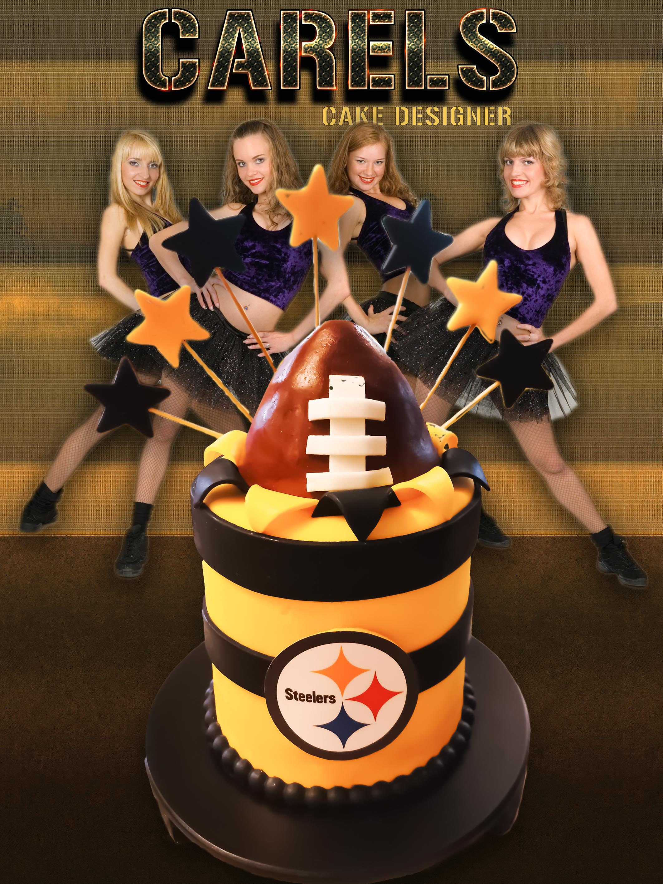 Pastel Futbol americano,
Pastel Football,
Football cake
Pastel Pittsburg Steelers,
