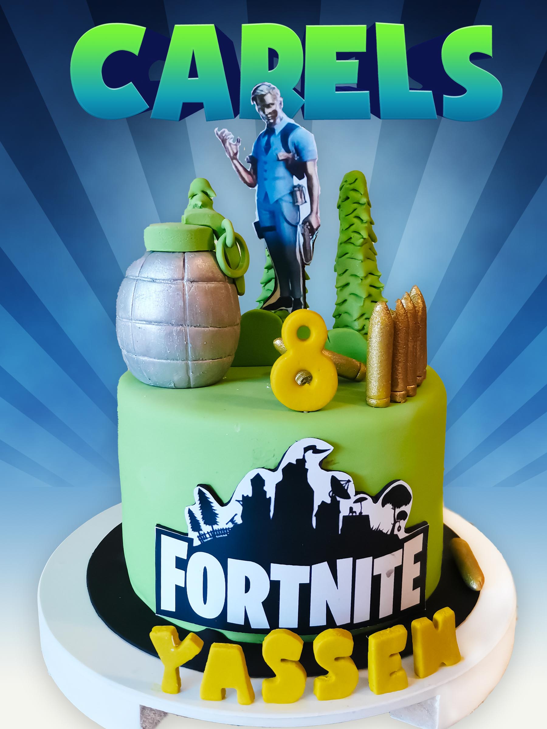 Pastel Fortnite
Pasteles para eventos,
Pastel para cumpleaños,
Pastel para celebrar
Carels