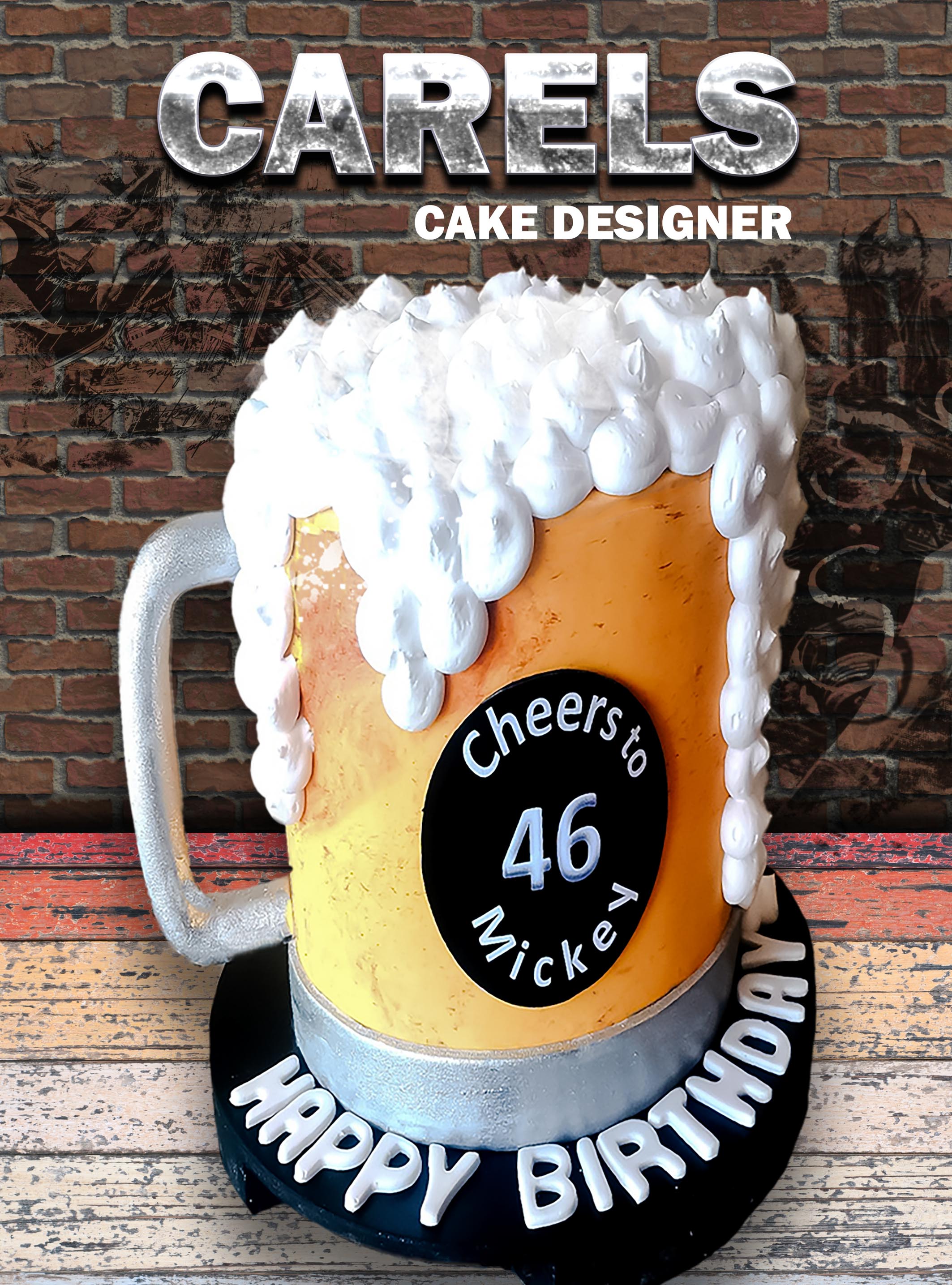 Pastel tarro de cerveza,
Pastel Aniversario,
Pastel cumpleaños,
Pastel para festajar en la oficina,
Carels