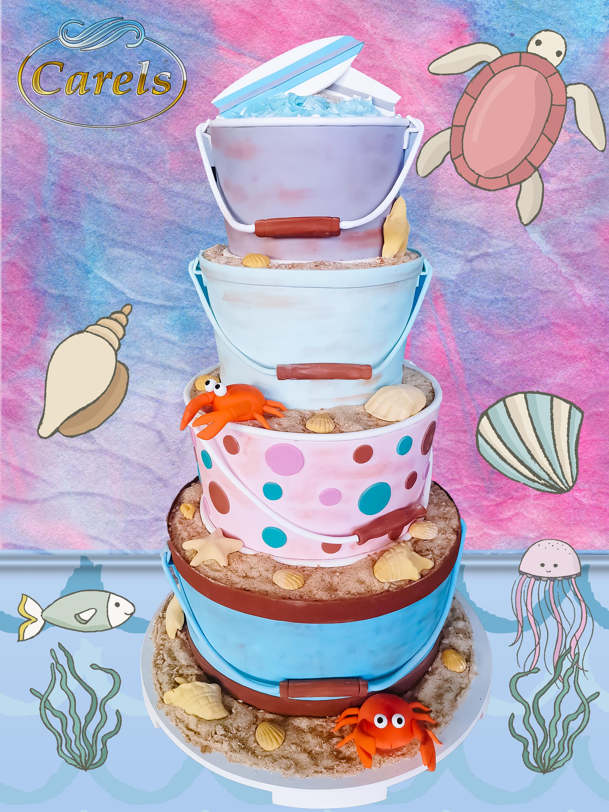 Pastel con cangrejos,
Pastel playa arena.
Pastel con motivos del mar,
Pastel con tema del mar,
Pasteles Aniversario,
Pasteles cumpleaños,
Carels