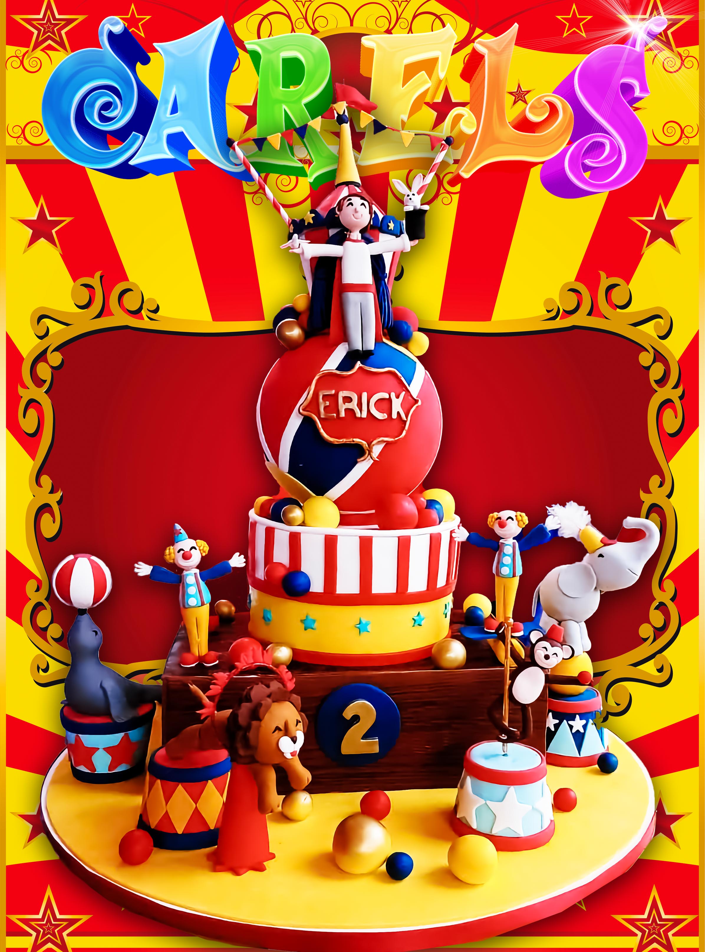 Pastel Circo,
Pastel para niños,
Kids cakes,
Pastel fiestas infantiles
Carels