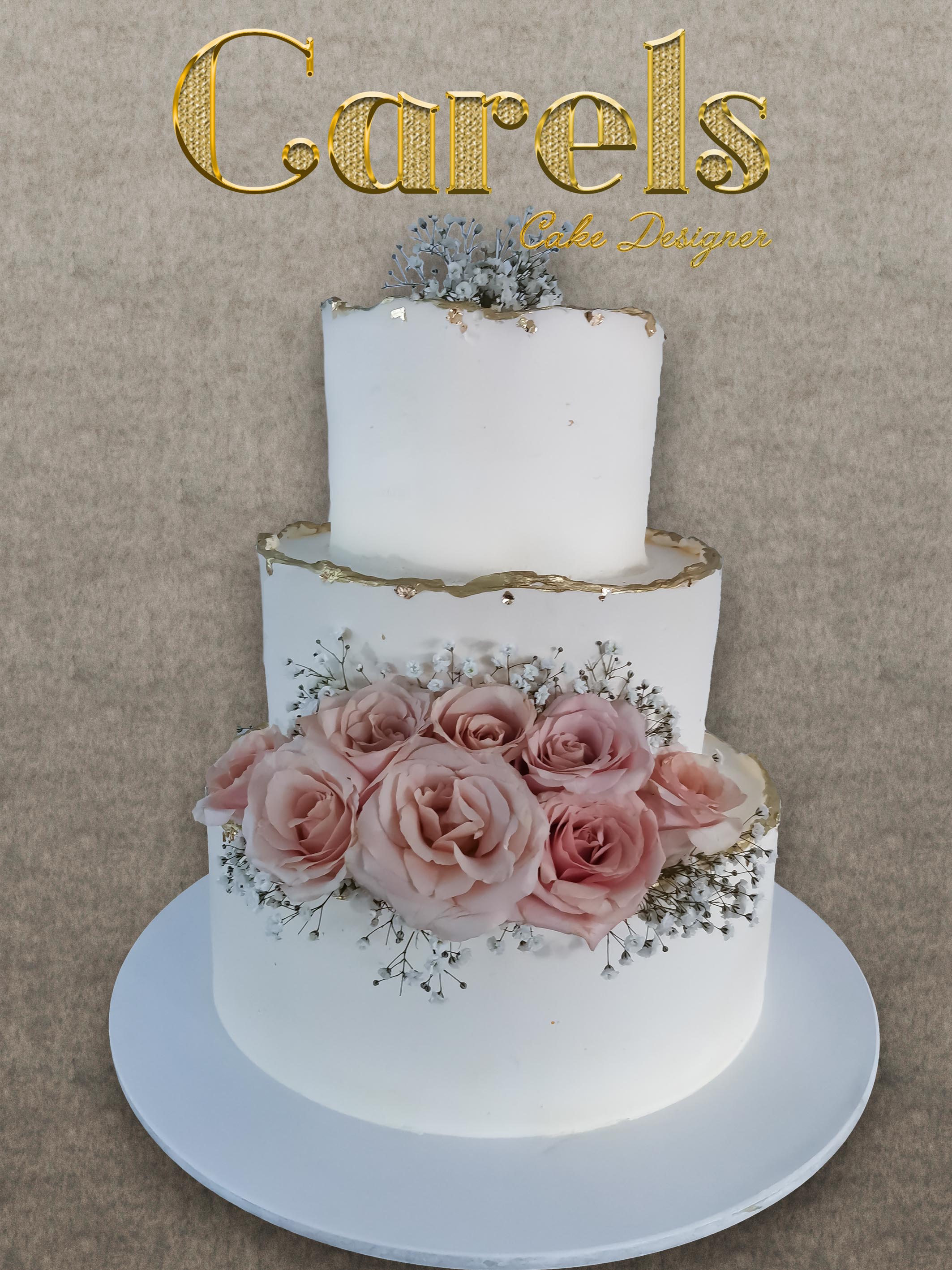 PASTEL BODA,
Pastel boda con flores naturales,
Carels
