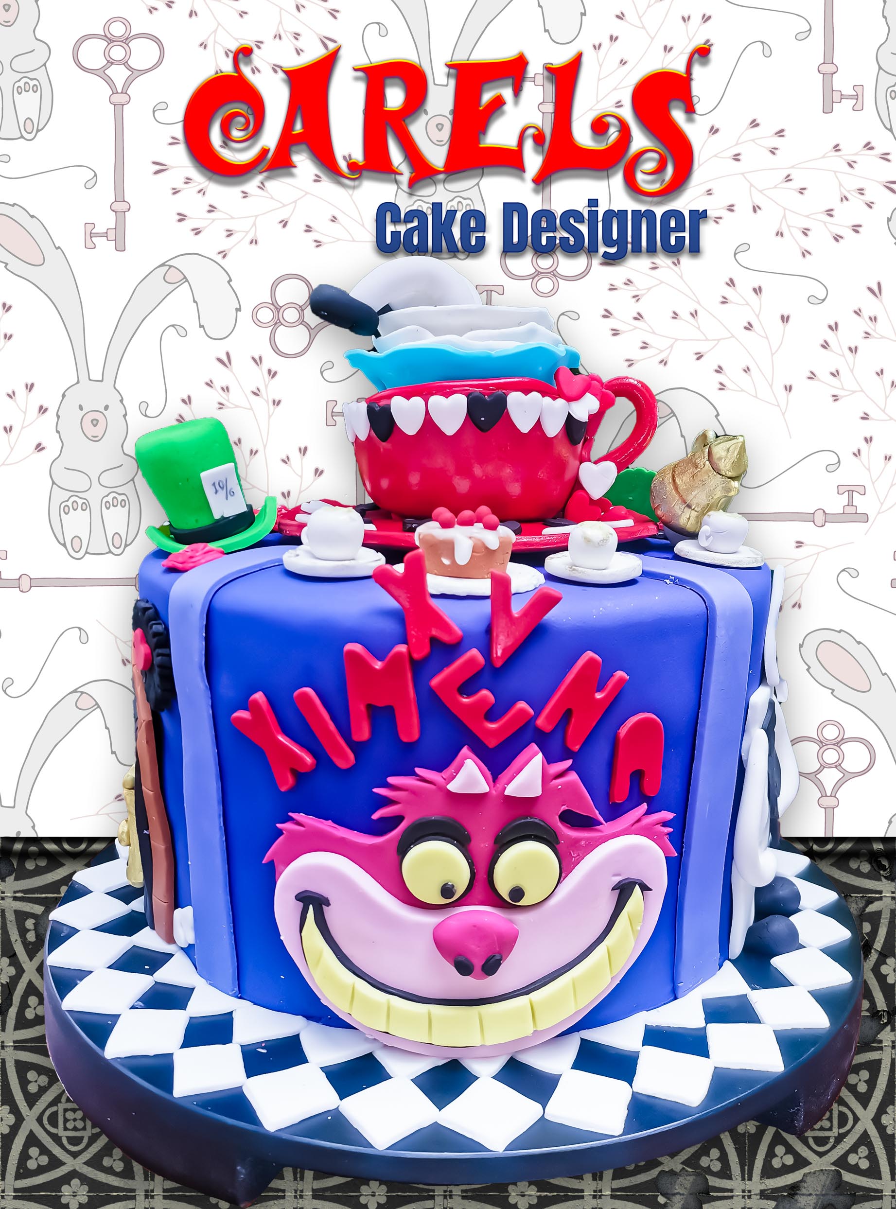 Pastel Alice in wonderland, pastel Alicia en el país de las maravillas,
Pastel cumpleaños,
Pasteles para niños,
Pasteles para fiestas infantiles,
KIDS CAKES,
Carels
