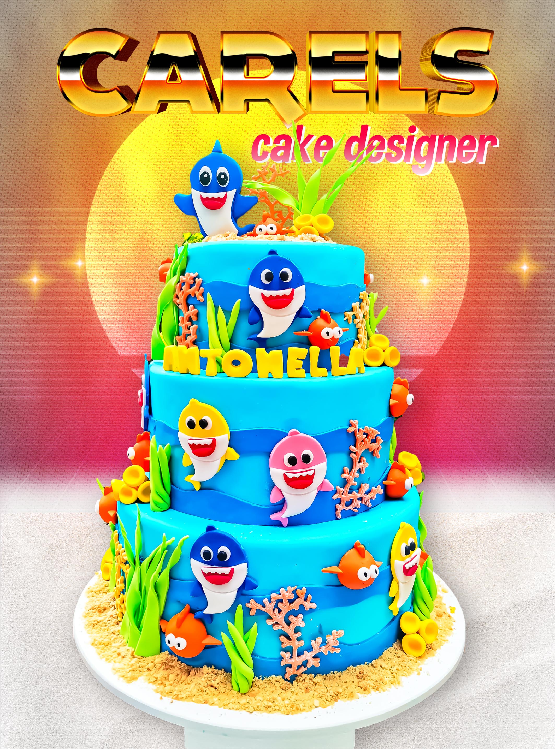 Pastel con peces, pastel con tema del mar
Pastel para niños,
Kids cakes,
Pastel fiestas infantiles
Carels