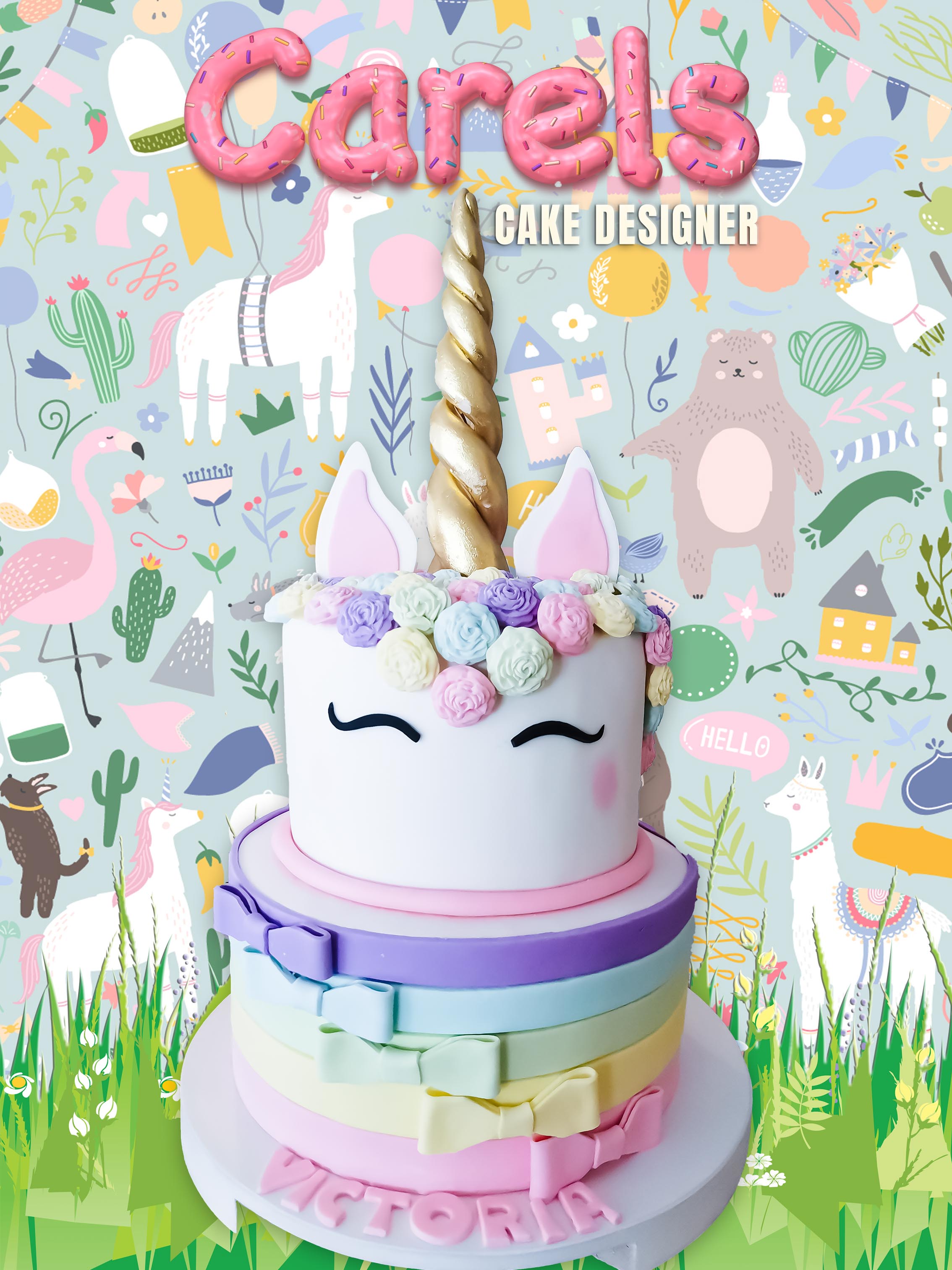 Pastel unicornio,
Pasteles para niños,
Pasteles para fiestas infantiles,
Kids cakes,
Carels